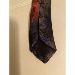 Elaan Silk Blend Tie Red Blue Grey Abstract Geometric Jacquard Woven Necktie